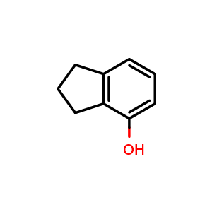 Chemical structure of 2,3-dihydro-1H-inden-4-ol , CAS 1641-41-4, AChemBlock U130028