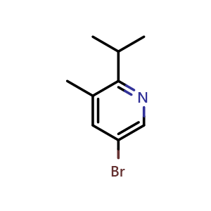 Chemical structure of 5-bromo-2-isopropyl-3-methylpyridine , CAS 1643562-78-0, AChemBlock U130030