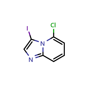 Chemical structure of 5-chloro-3-iodoimidazo[1,2-a]pyridine , CAS 1661862-72-1, AChemBlock U130038