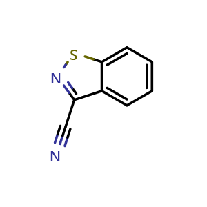 Chemical structure of Benzo[d]isothiazole-3-carbonitrile , CAS 16807-20-8, AChemBlock U130048