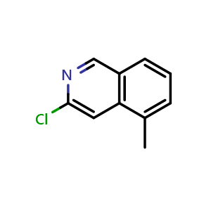 Chemical structure of 3-chloro-5-methylisoquinoline , CAS 1693608-30-8, AChemBlock U130056