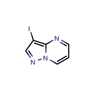 Chemical structure of 3-iodopyrazolo[1,5-a]pyrimidine , CAS 1701484-67-4, AChemBlock U130065