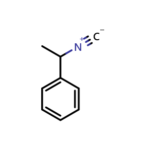 Chemical structure of (1-isocyanoethyl)benzene , CAS 17329-20-3, AChemBlock U130075