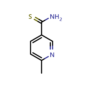 Chemical structure of 6-methylpyridine-3-carbothioamide , CAS 175277-57-3, AChemBlock U130087