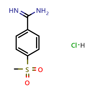Chemical structure of 4-(methylsulfonyl)benzimidamide hydrochloride , CAS 17574-50-4, AChemBlock U130089