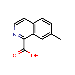 Chemical structure of 7-methylisoquinoline-1-carboxylic acid , CAS 1779946-13-2, AChemBlock U130097