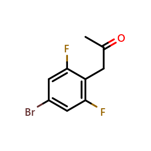 Chemical structure of 1-(4-bromo-2,6-difluorophenyl)propan-2-one , CAS 1780026-24-5, AChemBlock U130098