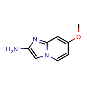 Chemical structure of 7-Methoxyimidazo[1,2-a]pyridin-2-amine , CAS 1780260-09-4, AChemBlock U130106