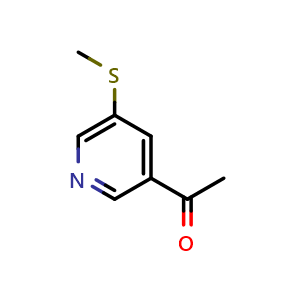 Chemical structure of 1-(5-(methylthio)pyridin-3-yl)ethan-1-one , CAS 1780397-94-5, AChemBlock U130108