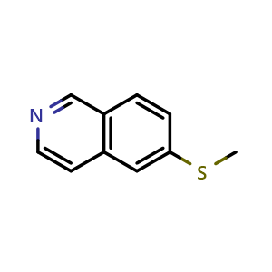 Chemical structure of 6-(methylthio)isoquinoline , CAS 1780593-62-5, AChemBlock U130111