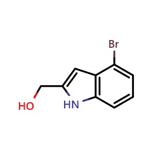 Chemical structure of (4-bromo-1H-indol-2-yl)methanol , CAS 1780872-87-8, AChemBlock U130121