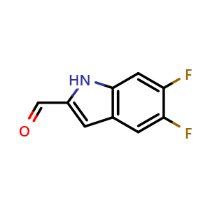 Chemical structure of 5,6-Difluoro-1H-indole-2-carbaldehyde , CAS 1780974-91-5, AChemBlock U130126