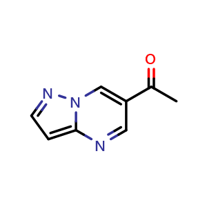 Chemical structure of 1-(pyrazolo[1,5-a]pyrimidin-6-yl)ethan-1-one , CAS 1781016-93-0, AChemBlock U130128