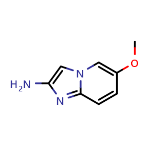 Chemical structure of 6-methoxyimidazo[1,2-a]pyridin-2-amine , CAS 1781335-19-0, AChemBlock U130132