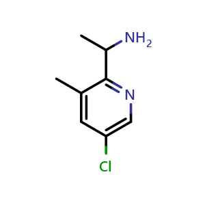 Chemical structure of 1-(5-chloro-3-methylpyridin-2-yl)ethan-1-amine , CAS 1781451-00-0, AChemBlock U130135