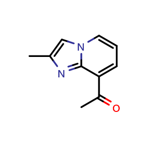 Chemical structure of 1-(2-methylimidazo[1,2-a]pyridin-8-yl)ethan-1-one , CAS 1782556-42-6, AChemBlock U130144