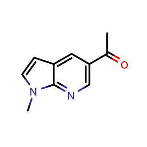 Chemical structure of 1-(1-methyl-1H-pyrrolo[2,3-b]pyridin-5-yl)ethan-1-one , CAS 1782915-85-8, AChemBlock U130151