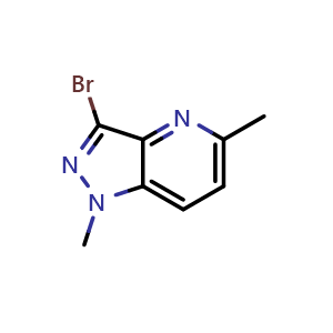 Chemical structure of 3-bromo-1,5-dimethyl-1H-pyrazolo[4,3-b]pyridine , CAS 1783714-16-8, AChemBlock U130155
