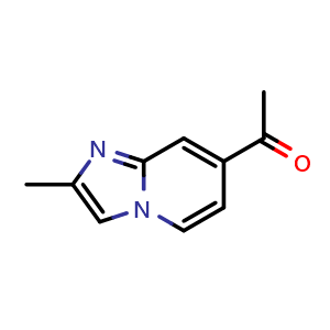 Chemical structure of 1-(2-methylimidazo[1,2-a]pyridin-7-yl)ethan-1-one , CAS 1784449-16-6, AChemBlock U130160