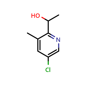 Chemical structure of 1-(5-chloro-3-methylpyridin-2-yl)ethan-1-ol , CAS 1784551-63-8, AChemBlock U130164