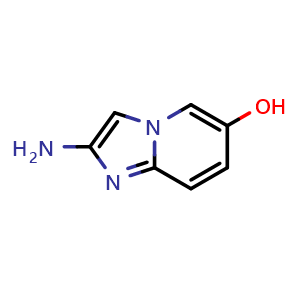 Chemical structure of 2-aminoimidazo[1,2-a]pyridin-6-ol , CAS 1784625-53-1, AChemBlock U130166