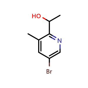 Chemical structure of 1-(5-bromo-3-methylpyridin-2-yl)ethan-1-ol , CAS 1784825-00-8, AChemBlock U130169