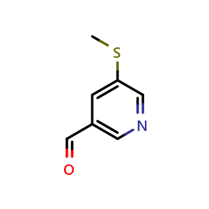 Chemical structure of 5-(methylthio)nicotinaldehyde , CAS 1784970-38-2, AChemBlock U130171