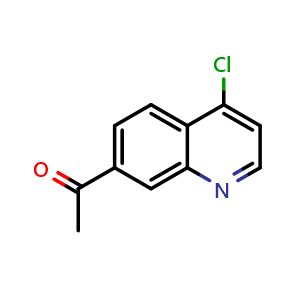 Chemical structure of 1-(4-Chloroquinolin-7-yl)ethan-1-one , CAS 178984-43-5, AChemBlock U130179