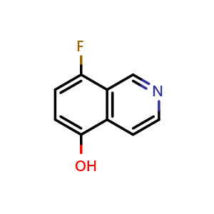 Chemical structure of 8-fluoroisoquinolin-5-ol , CAS 1822773-41-0, AChemBlock U130236