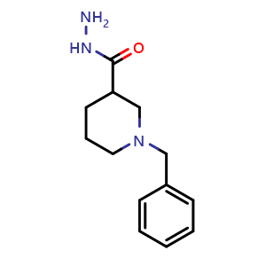 Chemical structure of 1-benzylpiperidine-3-carbohydrazide , CAS 182919-58-0, AChemBlock U130274