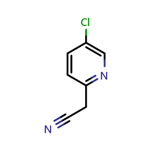 Chemical structure of 2-(5-chloropyridin-2-yl)acetonitrile , CAS 185315-51-9, AChemBlock U130283