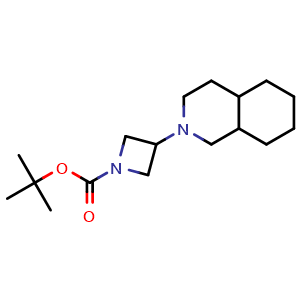 Chemical structure of tert-butyl 3-(octahydroisoquinolin-2(1H)-yl)azetidine-1-carboxylate , CAS 1862201-79-3, AChemBlock U130292