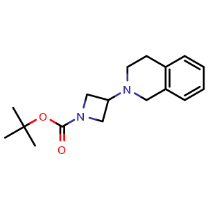 Chemical structure of tert-butyl 3-(3,4-dihydroisoquinolin-2(1H)-yl)azetidine-1-carboxylate , CAS 1862201-80-6, AChemBlock U130293