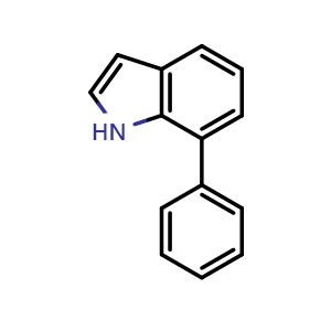 Chemical structure of 7-phenyl-1H-indole , CAS 1863-21-4, AChemBlock U130295
