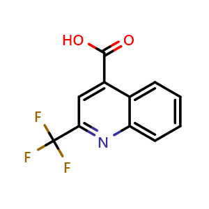 Chemical structure of 2-(trifluoromethyl)quinoline-4-carboxylic acid , CAS 18706-39-3, AChemBlock U130301