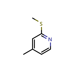 Chemical structure of 4-methyl-2-(methylthio)pyridine , CAS 19006-77-0, AChemBlock U130350