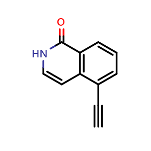 Chemical structure of 5-ethynylisoquinolin-1(2H)-one , CAS 1935530-35-0, AChemBlock U130376