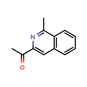 Chemical structure of 1-(1-methylisoquinolin-3-yl)ethan-1-one , CAS 1947315-99-2, AChemBlock U130391