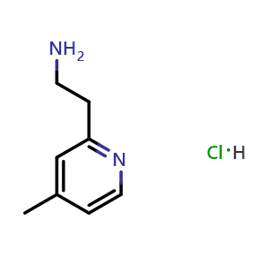 Chemical structure of 2-(4-methylpyridin-2-yl)ethan-1-amine hydrochloride , CAS 1956356-43-6, AChemBlock U130398