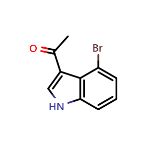 Chemical structure of 1-(4-bromo-1H-indol-3-yl)ethan-1-one , CAS 195874-03-4, AChemBlock U130403