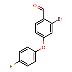 Chemical structure of 2-bromo-4-(4-fluorophenoxy)benzaldehyde , CAS 1965986-68-8, AChemBlock U130407