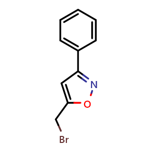 Chemical structure of 5-(bromomethyl)-3-phenylisoxazole , CAS 2039-50-1, AChemBlock U130429