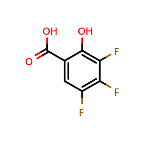 Chemical structure of 3,4,5-trifluoro-2-hydroxybenzoic acid , CAS 205533-30-8, AChemBlock U130437