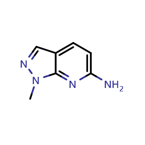 Chemical structure of 1-methyl-1H-pyrazolo[3,4-b]pyridin-6-amine , CAS 2090775-54-3, AChemBlock U130475