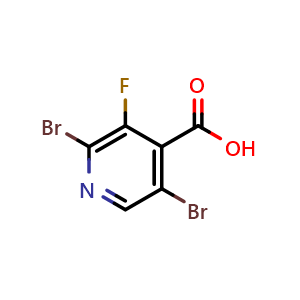 Chemical structure of 2,5-dibromo-3-fluoroisonicotinic acid , CAS 2090898-18-1, AChemBlock U130478