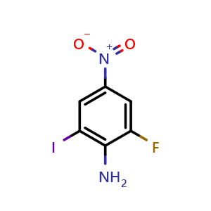 Chemical structure of 2-fluoro-6-iodo-4-nitroaniline , CAS 2091144-90-8, AChemBlock U130482