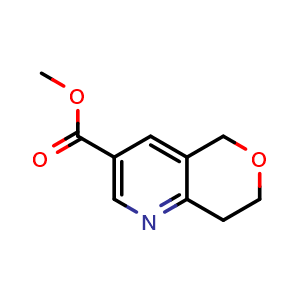 Chemical structure of methyl 7,8-dihydro-5H-pyrano[4,3-b]pyridine-3-carboxylate , CAS 2105197-77-9, AChemBlock U130506