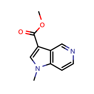 Chemical structure of methyl 1-methyl-1H-pyrrolo[3,2-c]pyridine-3-carboxylate , CAS 2116813-82-0, AChemBlock U130514