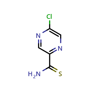 Chemical structure of 5-chloropyrazine-2-carbothioamide , CAS 21279-69-6, AChemBlock U130520