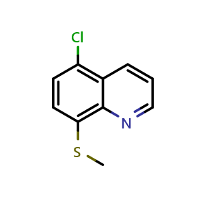 Chemical structure of 5-chloro-8-(methylthio)quinoline , CAS 21332-34-3, AChemBlock U130526